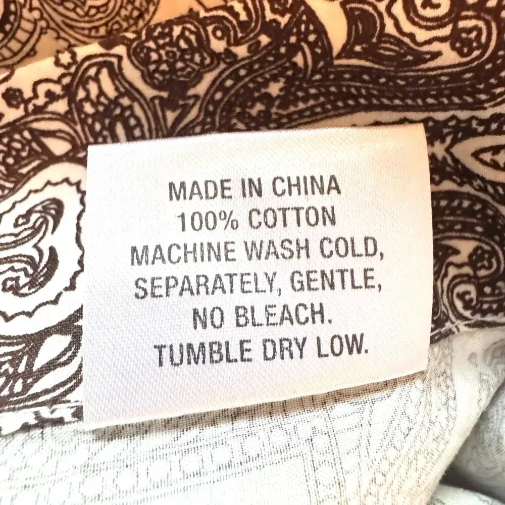 Crate and Barrel Full/Queen Duvet Cover Gray Paisley Reversable 100% Cotton EUC